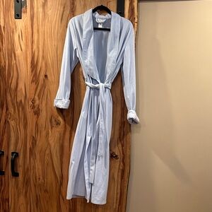 Light Blue Long Robe with Tie Belt